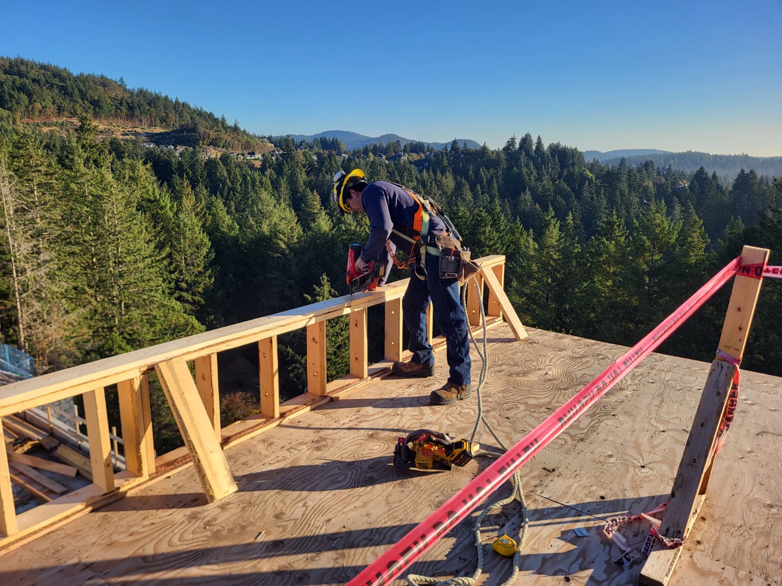 Framing work in progress in Greater Victoria