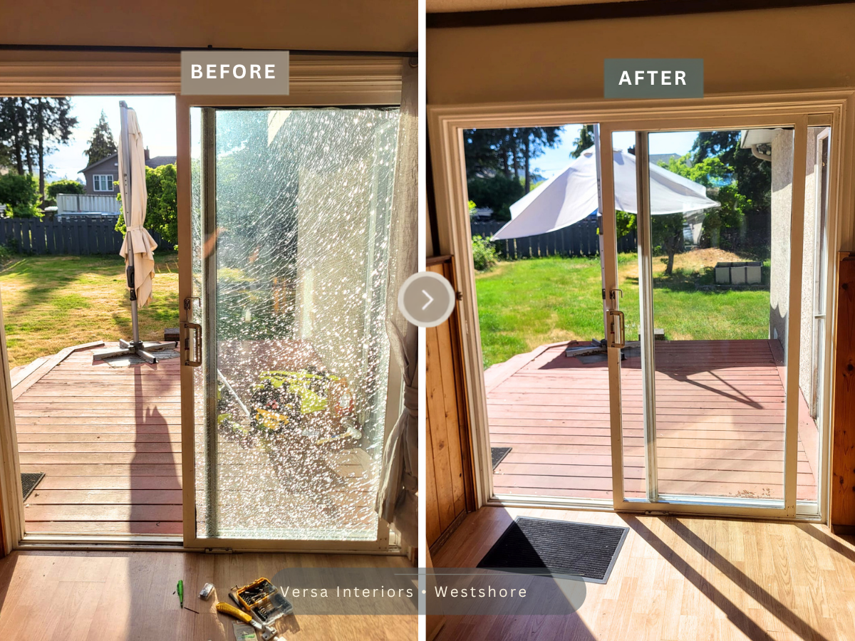 Patio door glass repair
