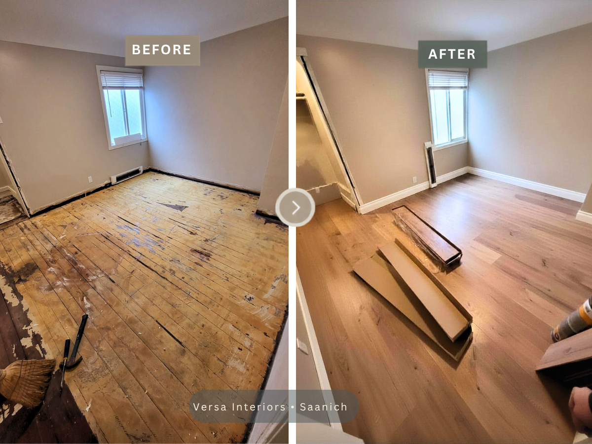 Carpet removal and vinyl floor installation in Greater Victoria