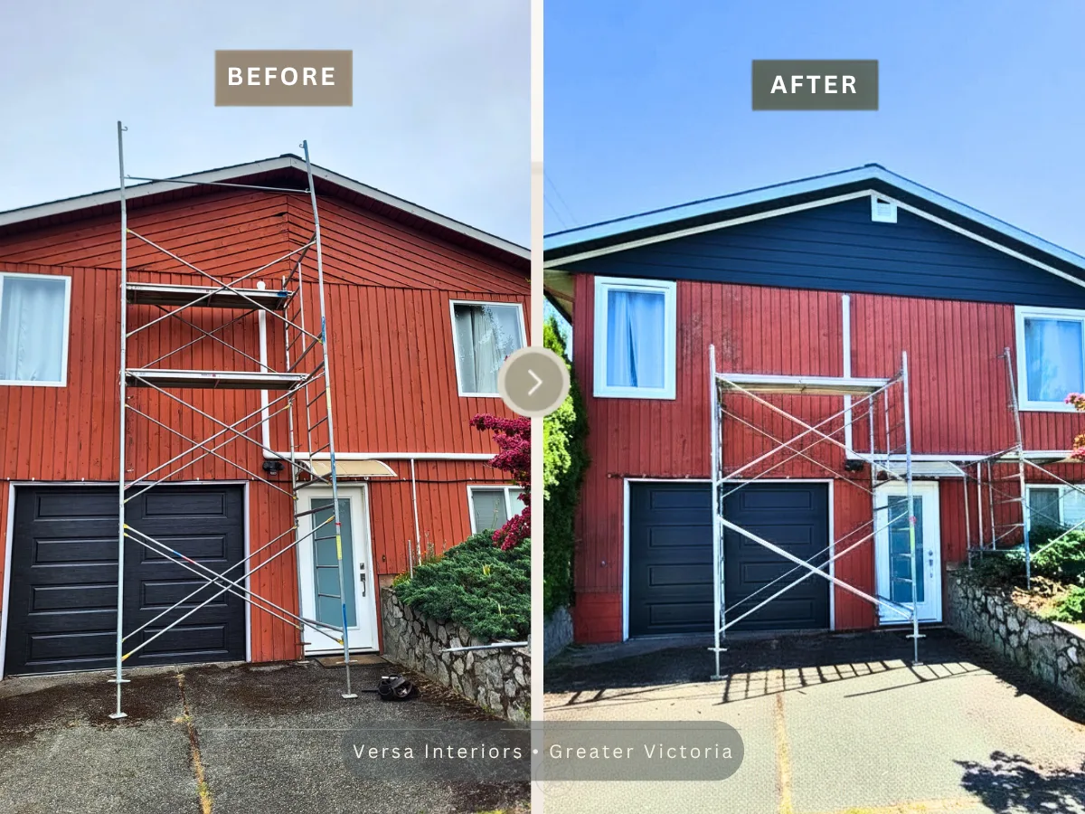 Before and after siding replacement