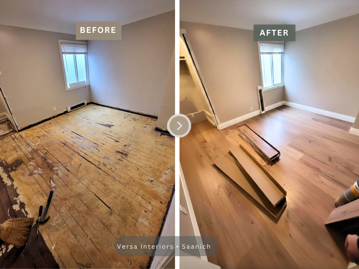 Carpet removal and vinyl floor installation in Greater Victoria