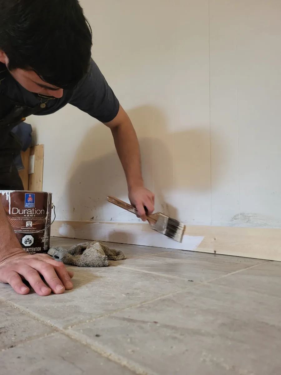 Painting baseboard trim